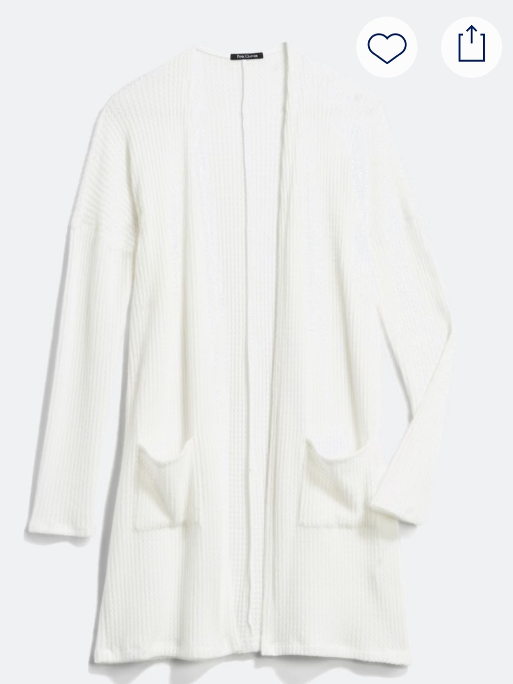 Pink Clover Shula Textured Cardigan - Cream White